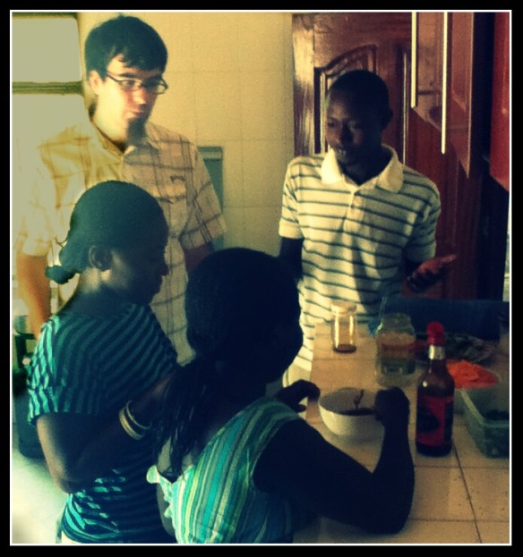 They were a little skeptical of the teriyaki sauce.  "Where's the sauce tomate?"  (EVERYTHING here is cooked in tomato sauce.)