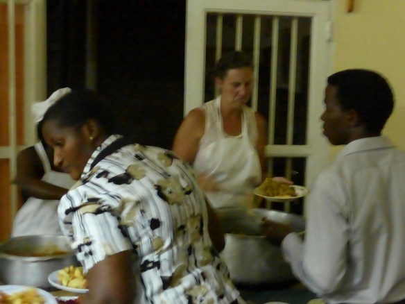serving food (doesn't my wonderful husband take such flattering pictures of me!?)